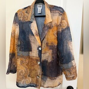 R & M Richards Multicolor Sheer Artistic Blazer Size 18